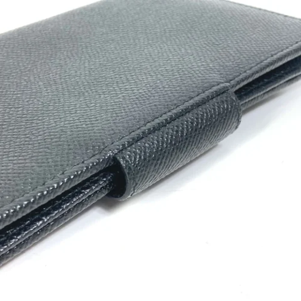 Bvlgari Vintage Pre-owned Leather wallets Black Heren