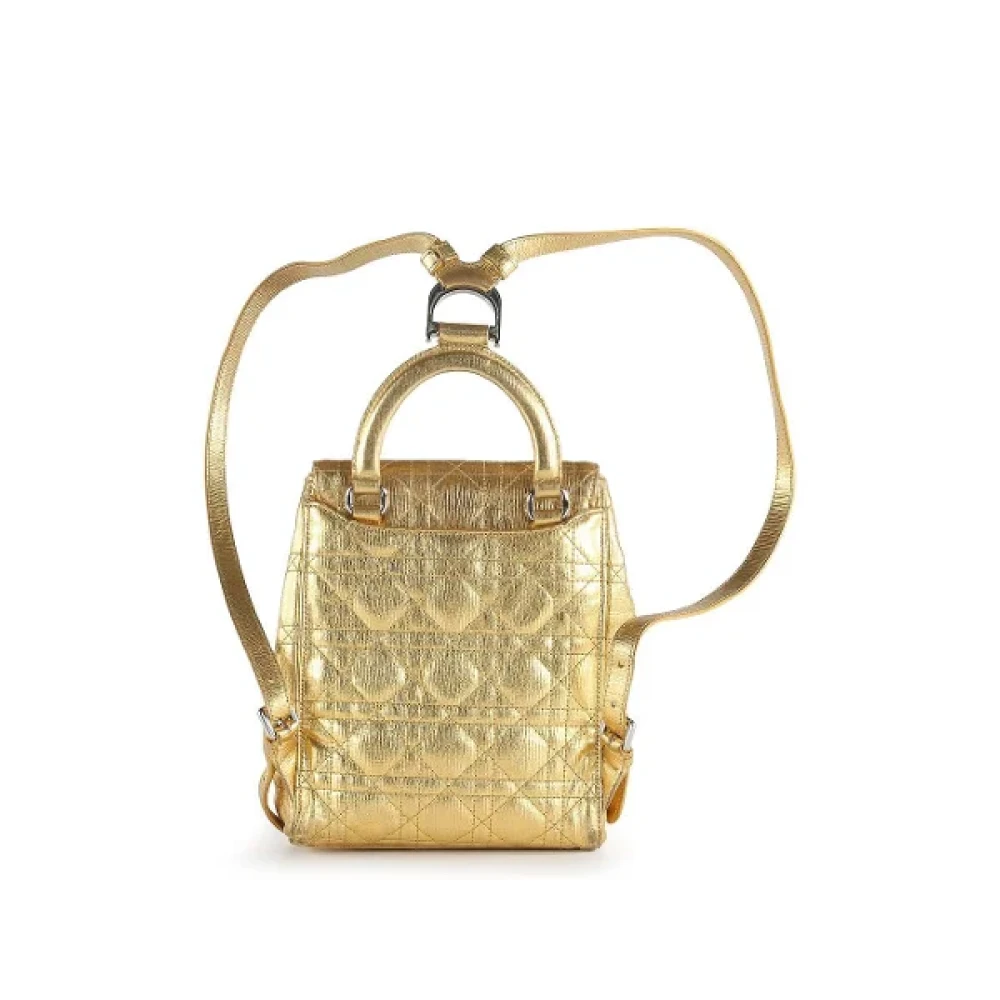 Dior Vintage Pre-owned Leather backpacks Yellow Dames