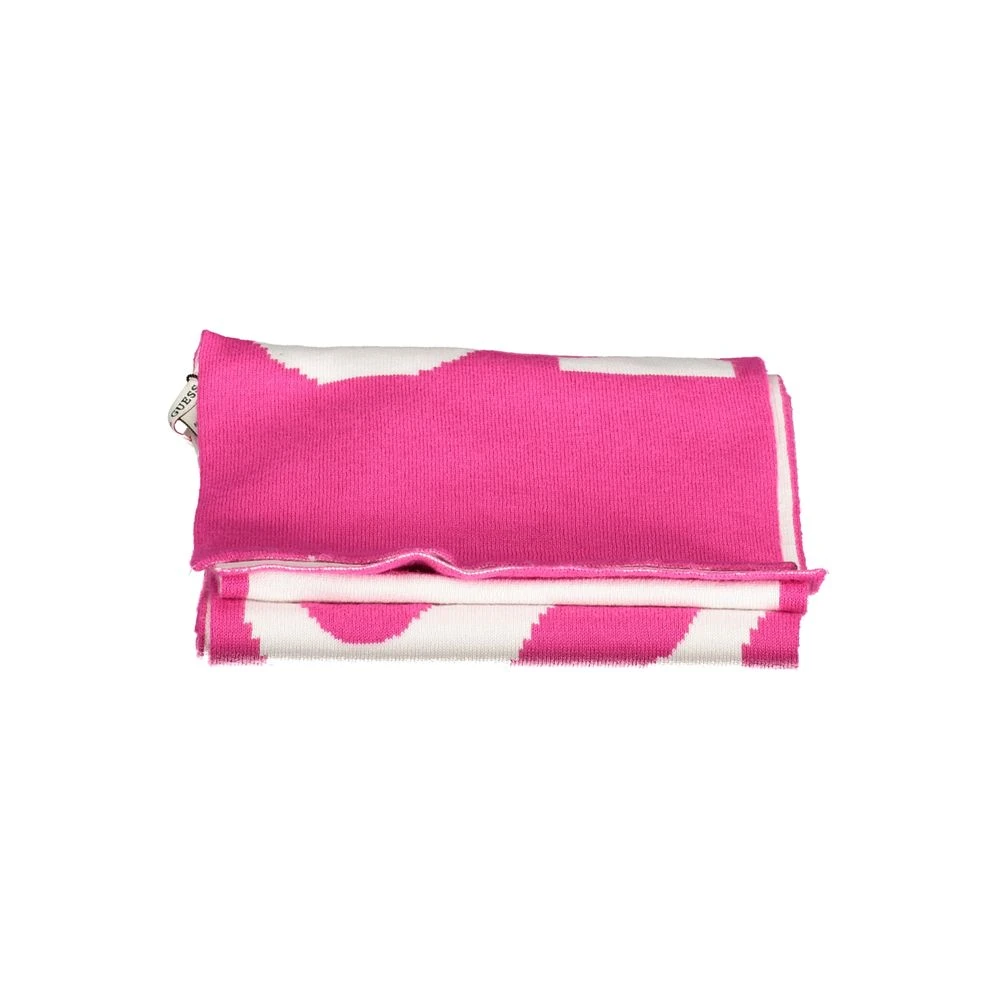 Guess Rosa Katoenen Sjaal met Contrastdetails Pink Dames
