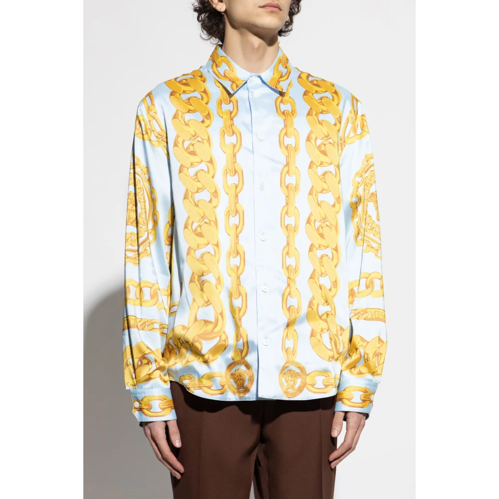 Versace Omkeerbaar overhemd Blue Heren