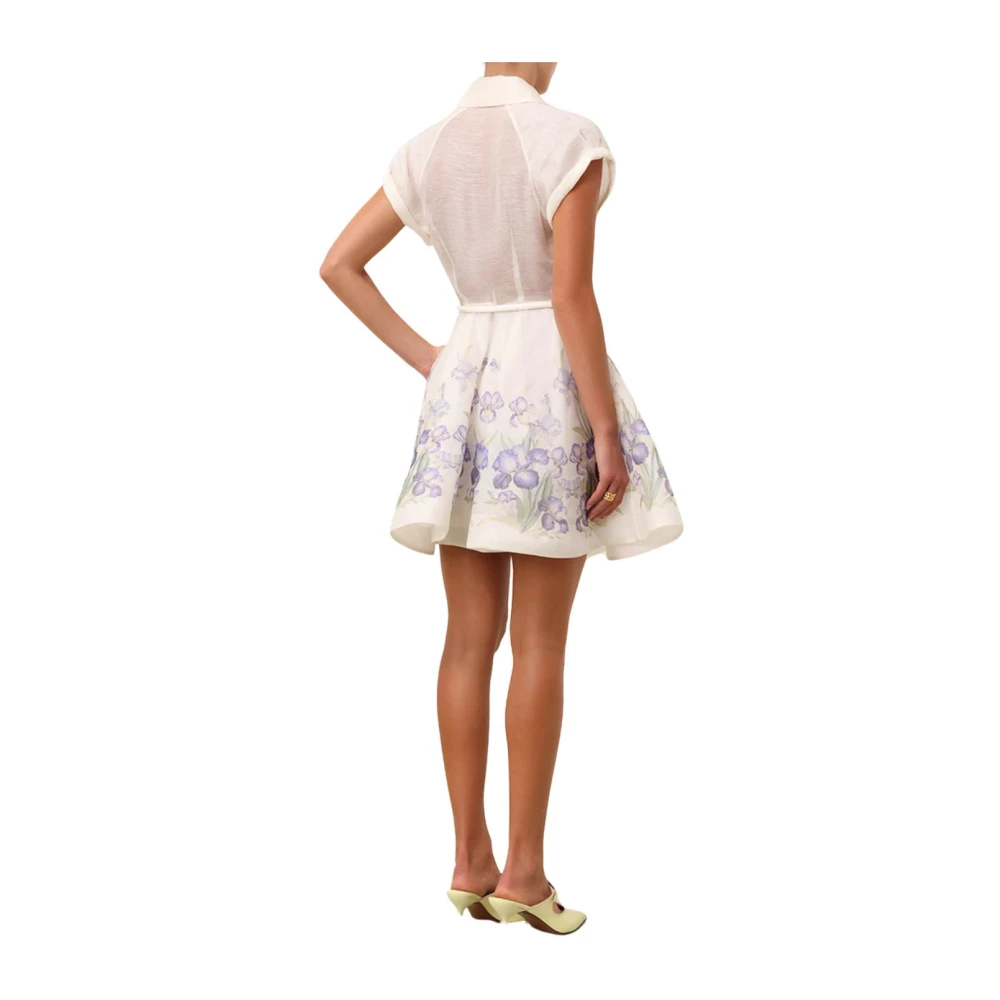 Zimmermann Blauwe Iris Flip Jurk White Dames