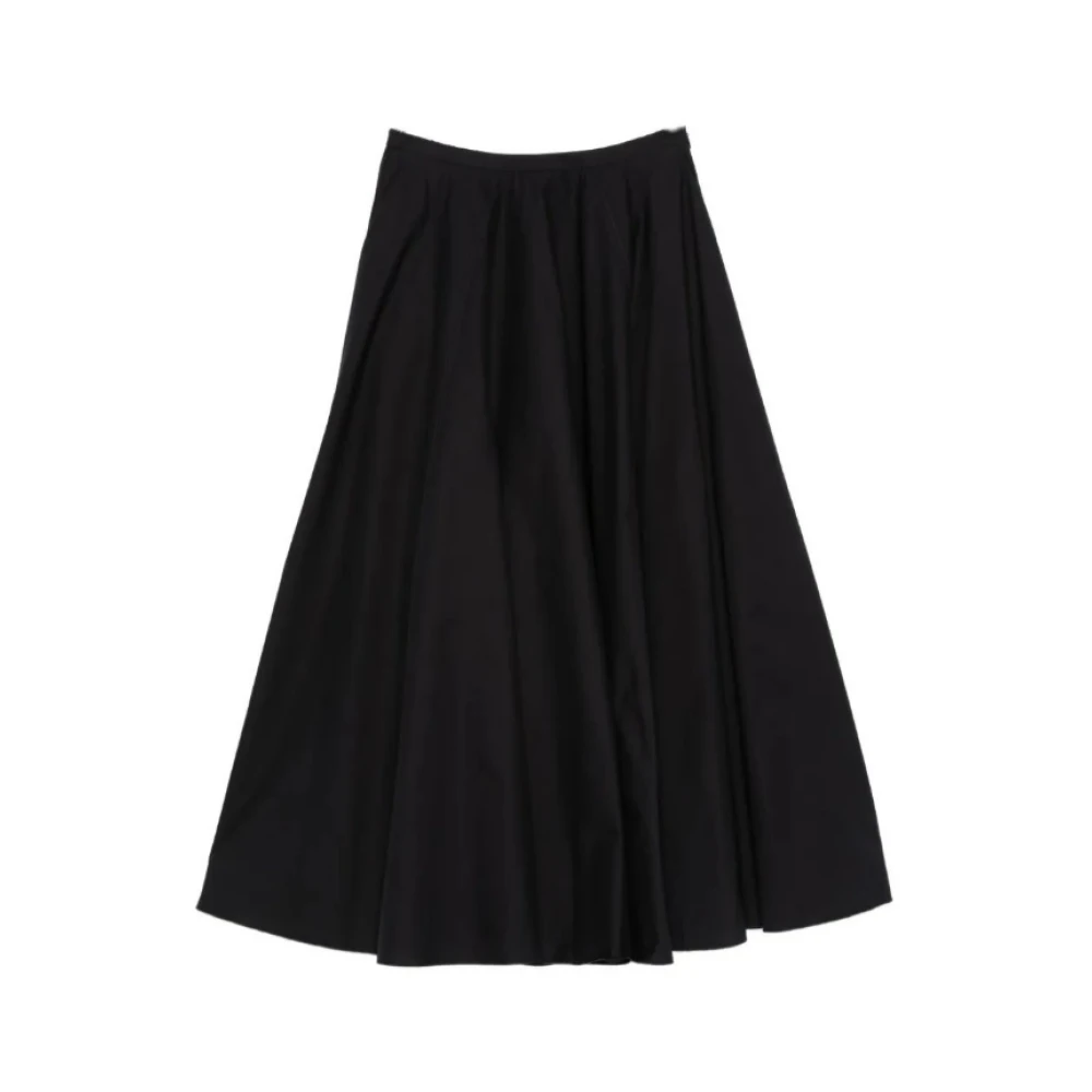Forte Forte Black Midi Skirts, Female, M, Poplin Skirt