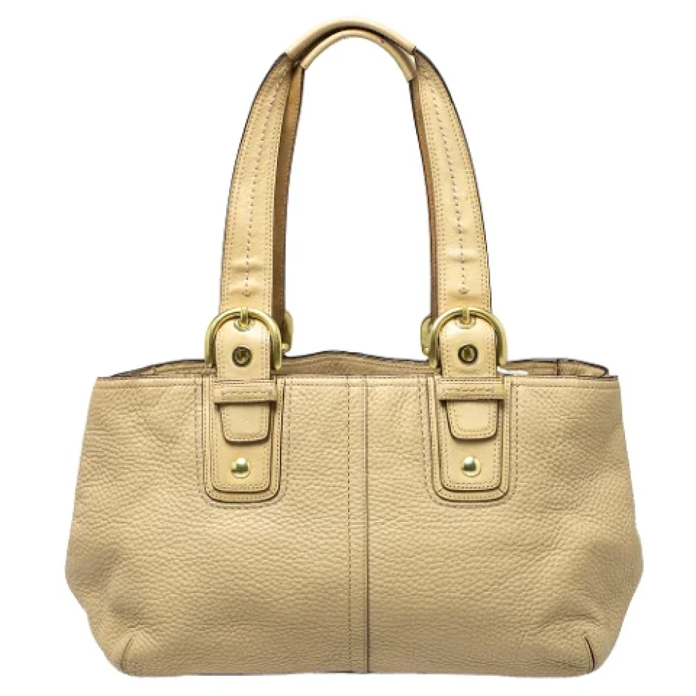 Coach Pre-owned Leather totes Beige Dames