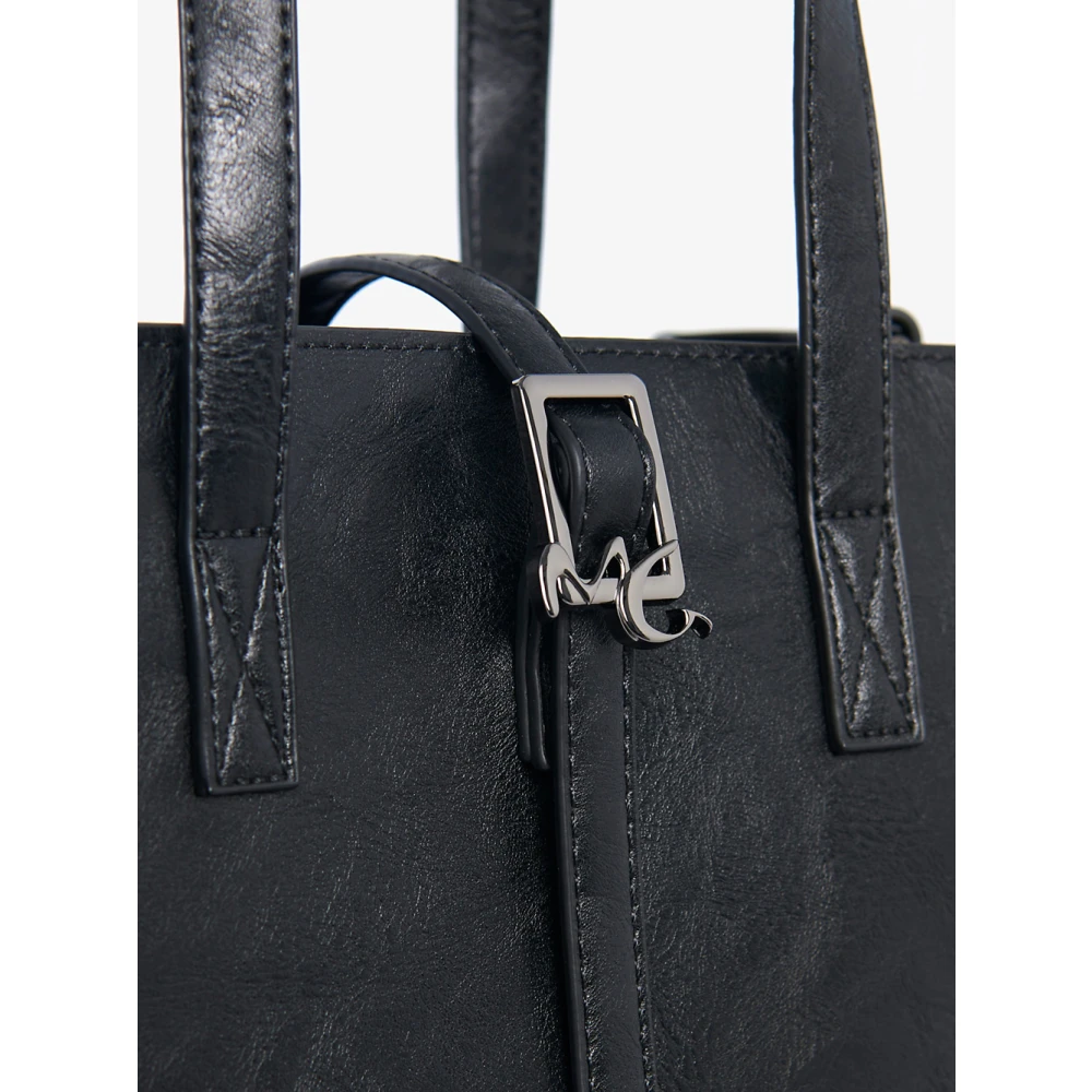 Manila Grace Elegante Shopper Tas met Afneembare Band Black Dames