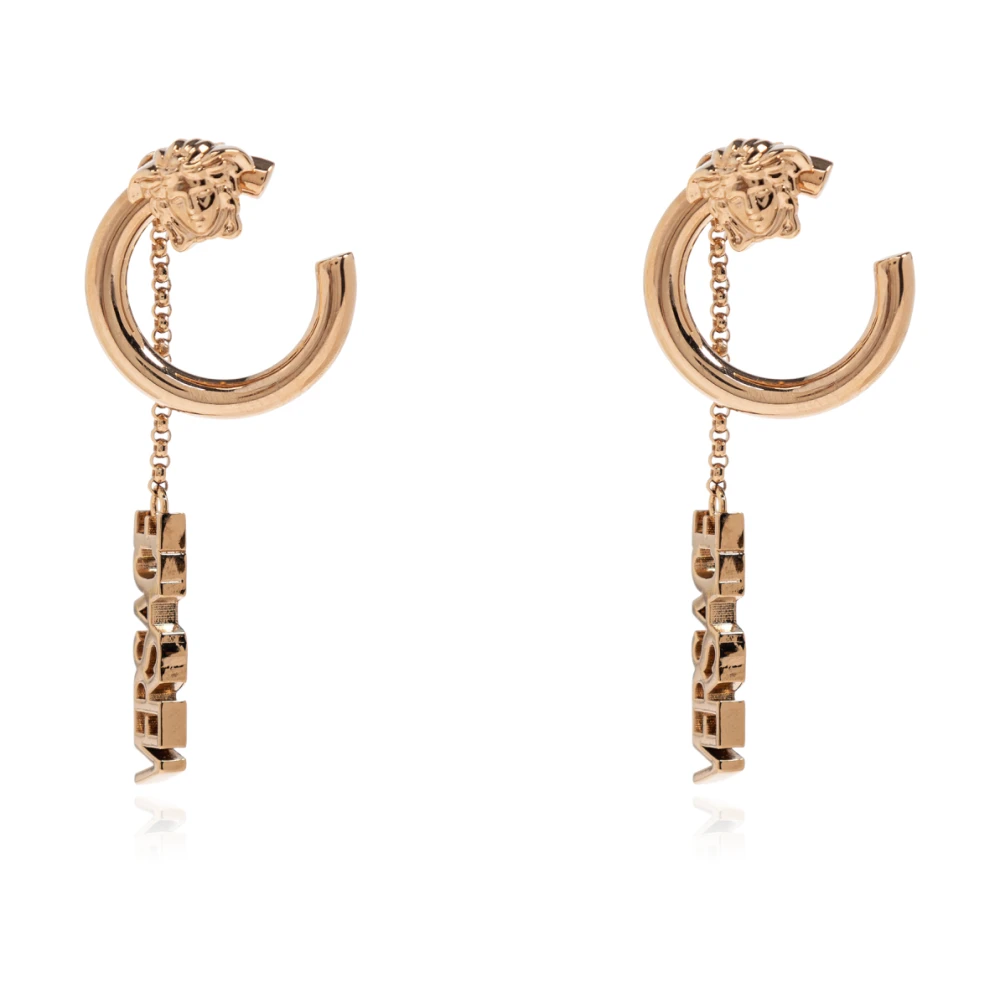Versace Donna Giallo - Long Logo Earrings - Accessories - One Size