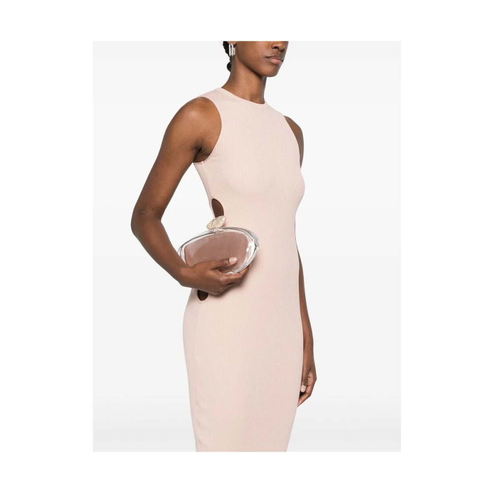 Benedetta Bruzziches Kristalversierde Witte Clutch Tas White Dames
