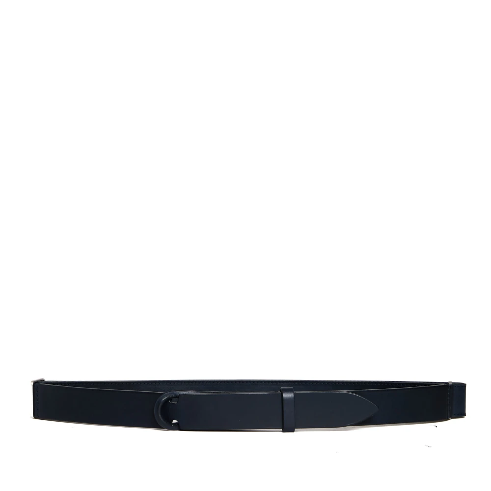 Orciani Blauwe Stierenleren Riem Blue Heren