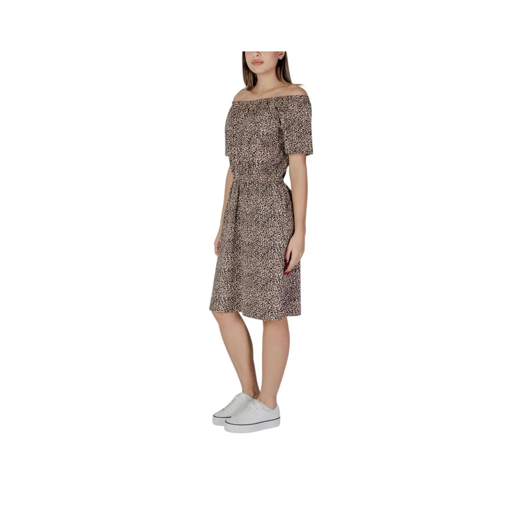 b.Young Beige Katoenen Jurk Dames Collectie Beige Dames