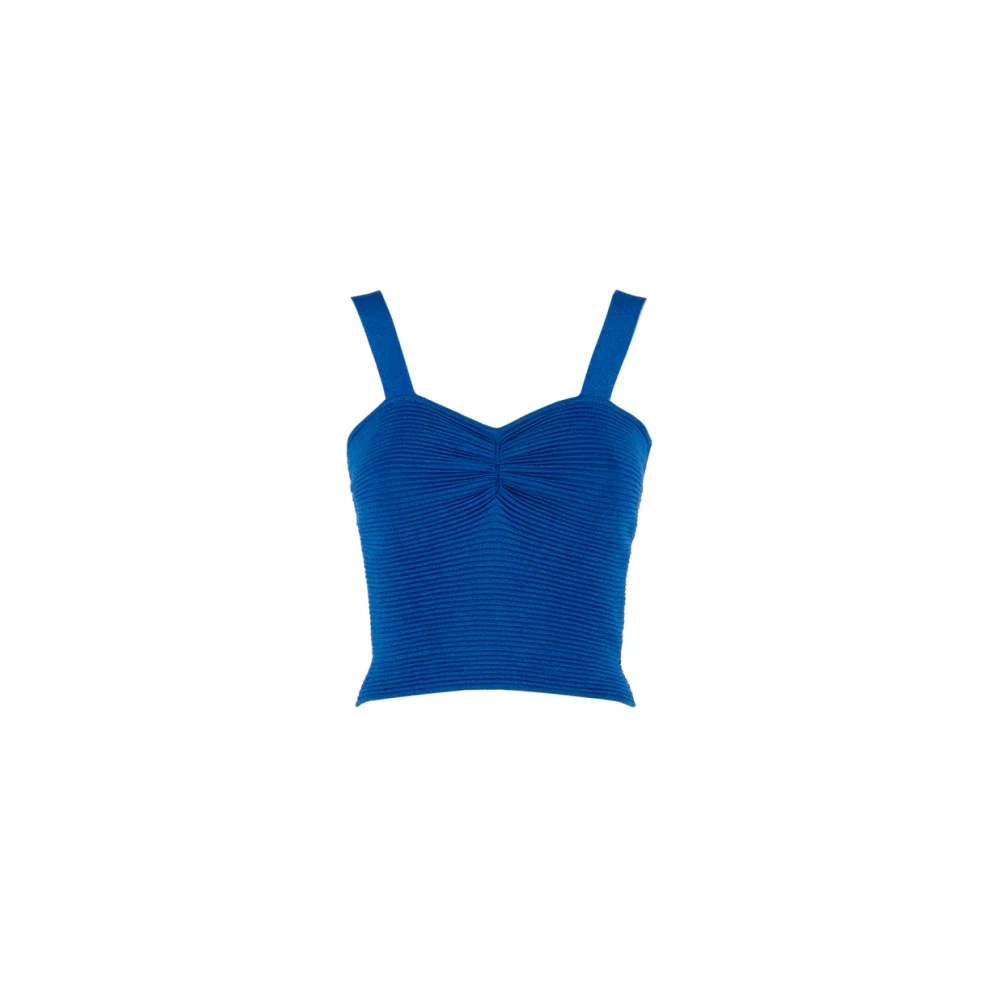 Nenette Women's Blue Sleeveless Tops, S, Top