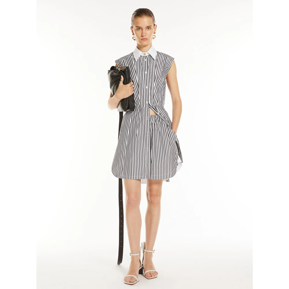 SPORTMAX Zwarte katoenen shorts met elastische taille Black Dames