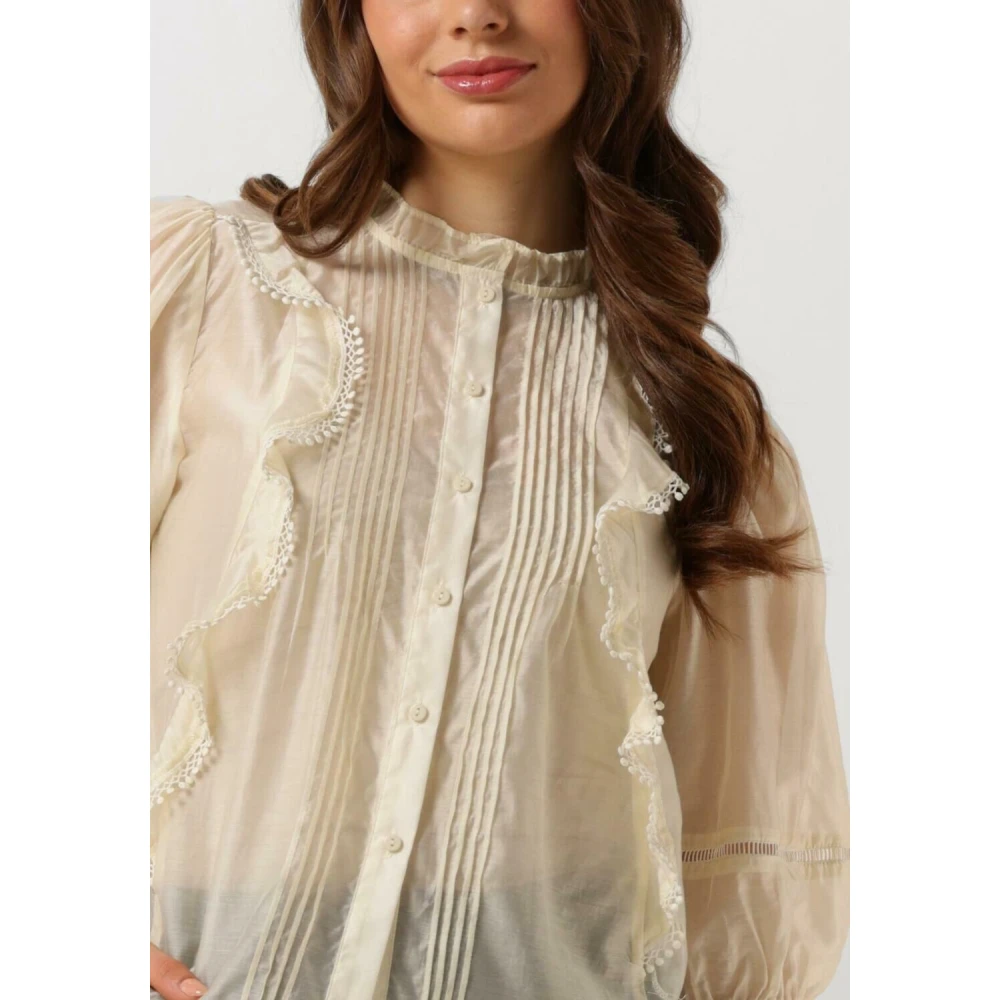 Lollys Laundry Ecru Shirt 3 4 Mouw Trendy Blouse Beige Dames