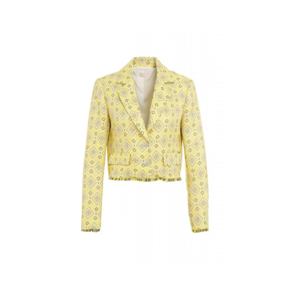 Liu Jo Vrouw Geel Ma4124t3917 Jacquard Jas