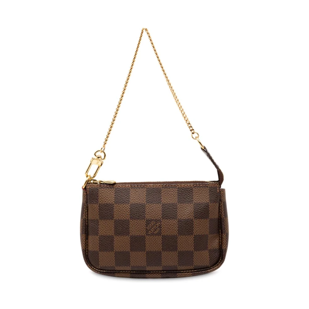 Louis Vuitton Vintage Women's Brown Pre-Owned Damier Ebene Pochette Cosmetic Pouch
