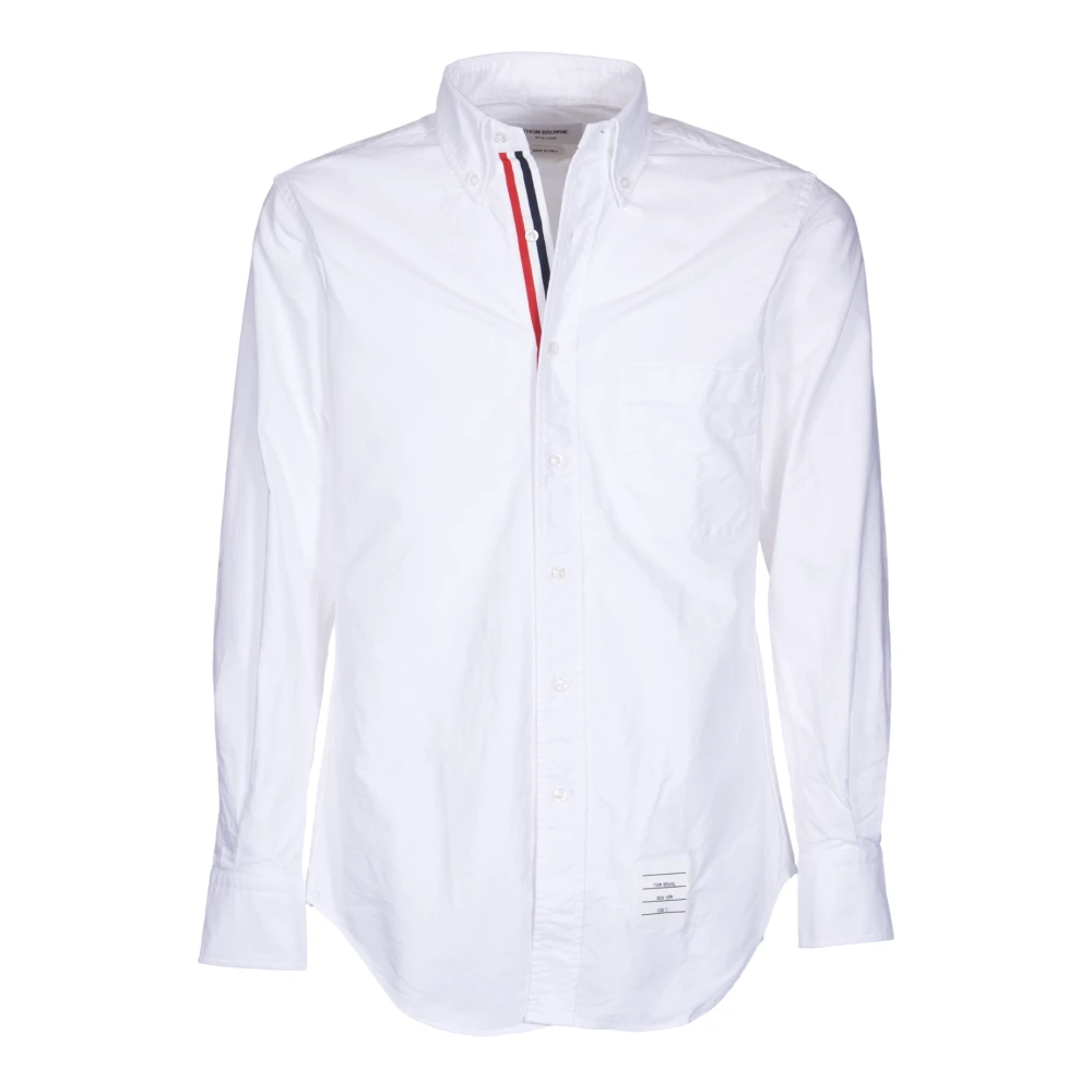 Thom Browne Witte Katoenen Overhemd met Gestreepte Placket White Heren