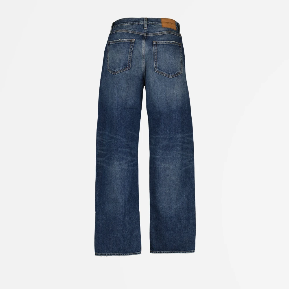 Burberry Wide Jeans Straight Cut Faded Blue Heren
