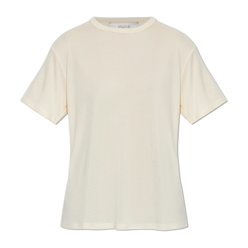 Studio Nicholson Women's Beige T-Shirts, Xs, Rond T-Shirt