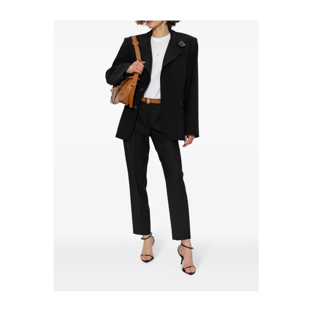 Givenchy Wit T-shirt met Gouden Geborduurd Logo White Dames