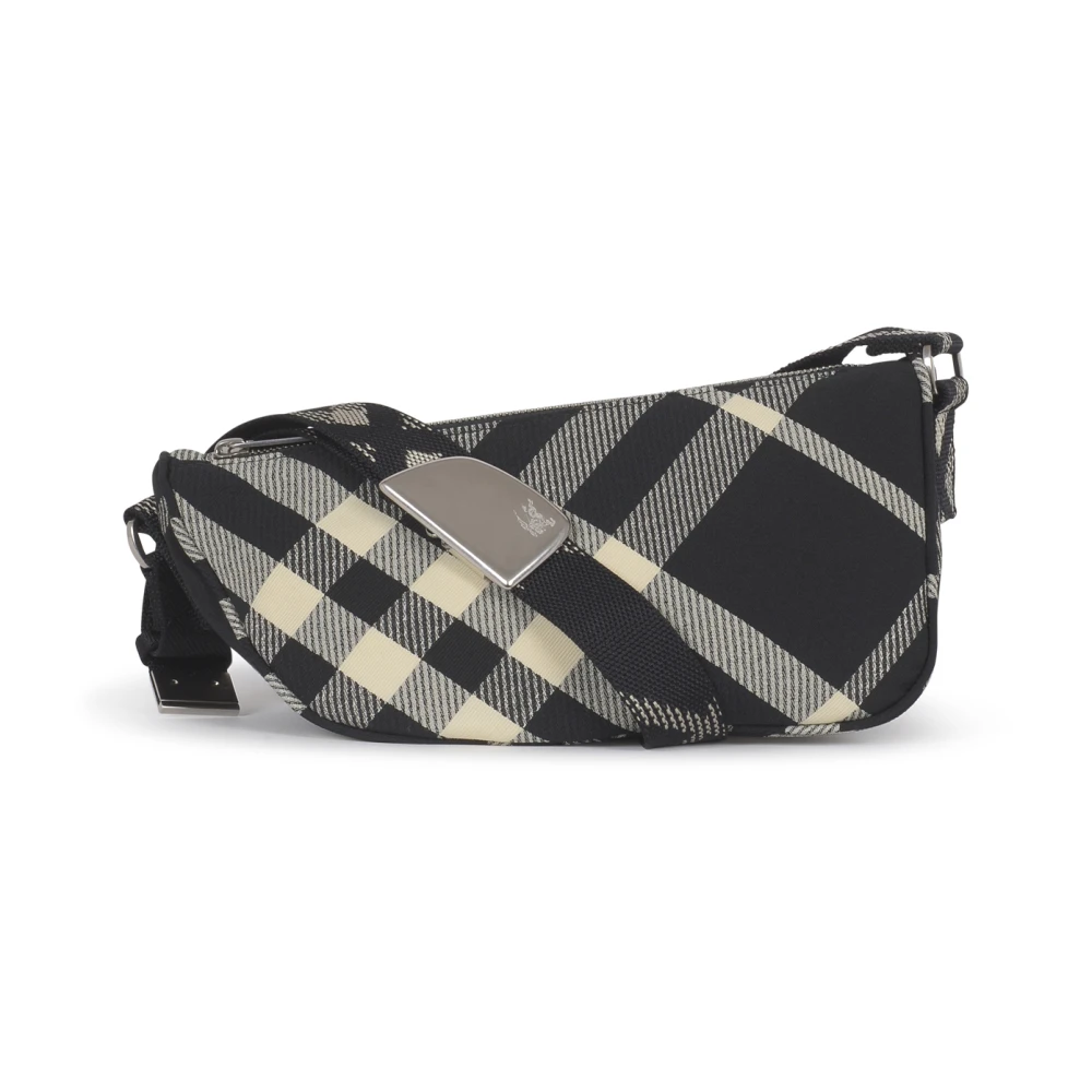 Burberry Zwarte Messenger Tas met Ruiter Ontwerp Black Dames
