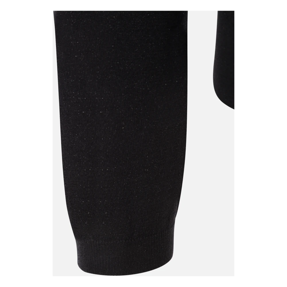 BRUNELLO CUCINELLI Zwarte Kasjmier Zijde Trui met V-Hals Black Dames