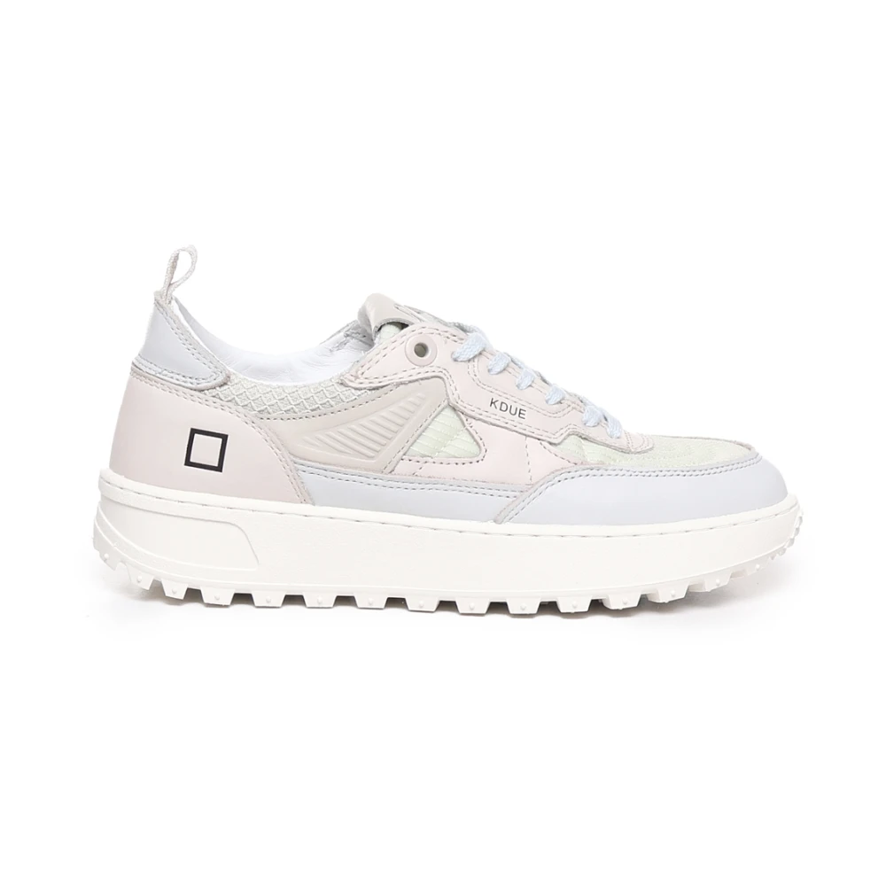 D.a.t.e. Women's Multicolor Sneakers, Female,, White Trainers Round Toe Lace Closure Size 5 Uk Adult