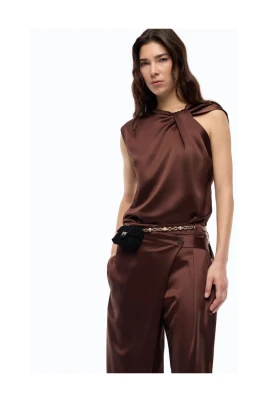 Sleeveless Knot-front Blouse