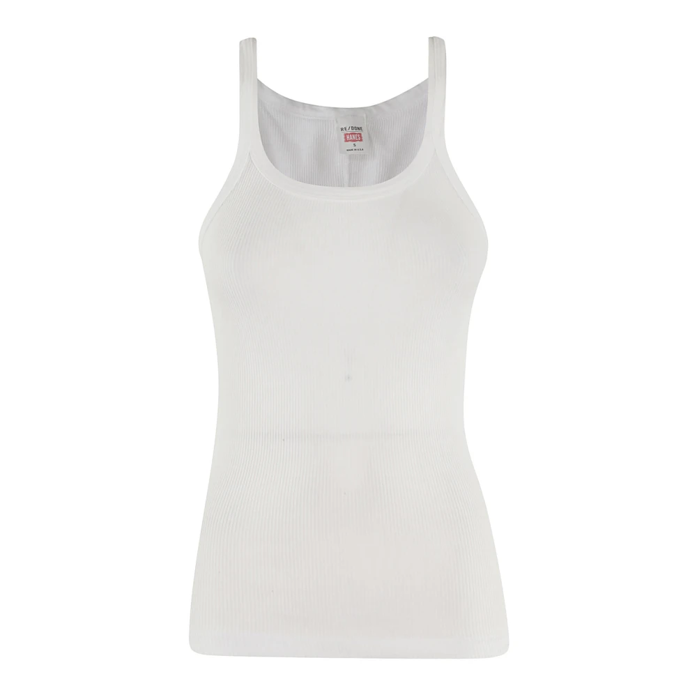 Re/Done Räfflad Tank Top White, Dam