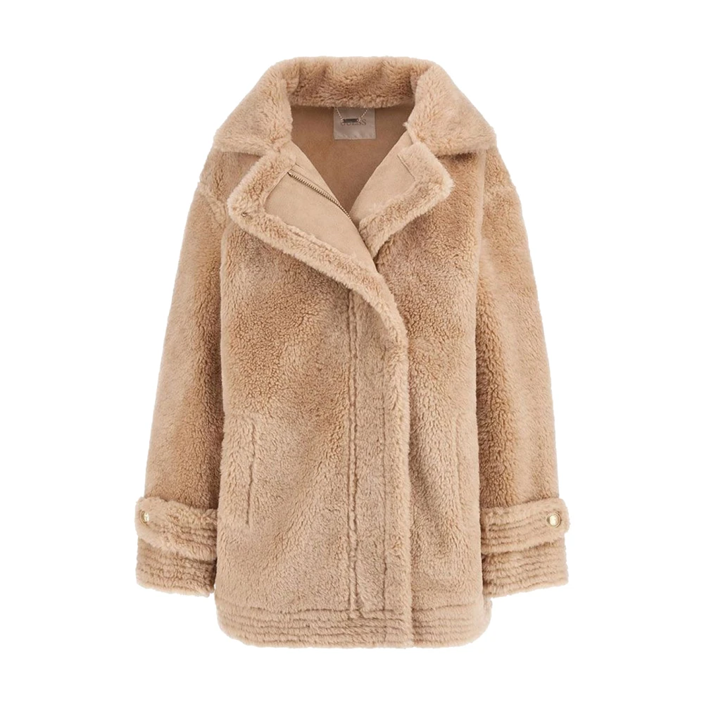 Guess Shearling Jas in Beige Ecopelliccia Stijl Beige Dames