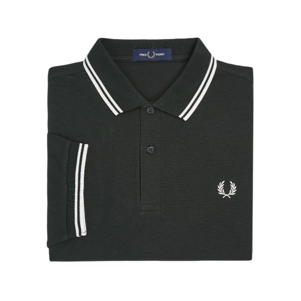 Fred Perry Groen Poloshirt met Dubbele Streep Green Heren