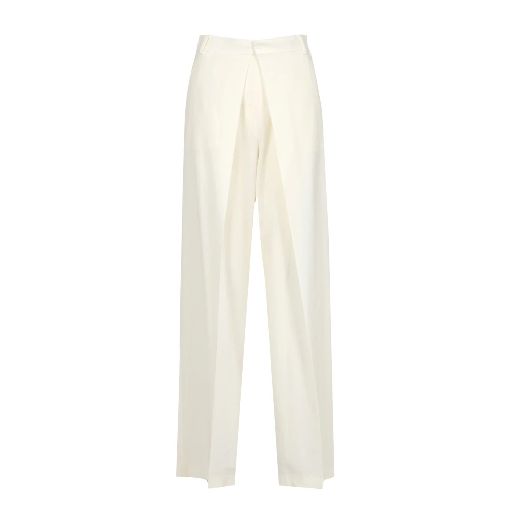 Erika Cavallini Crème Wol Straight Leg Broek Beige Dames
