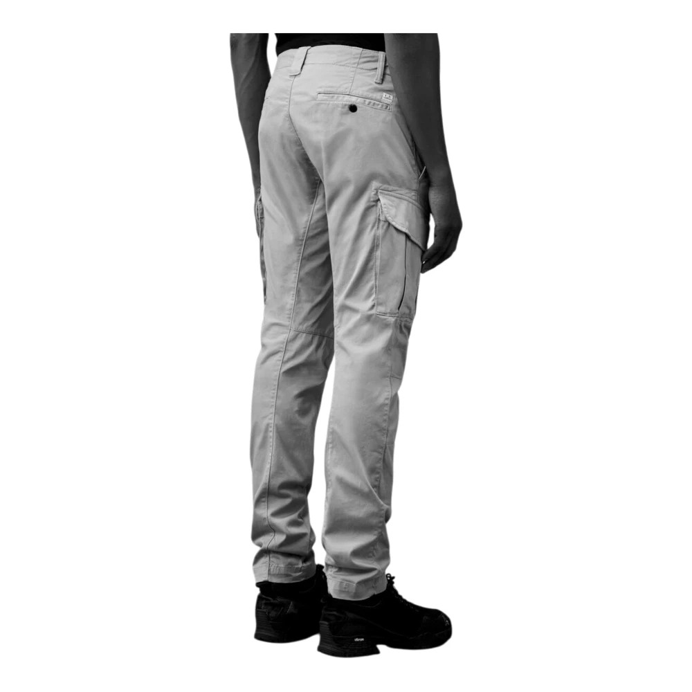 C.P. Company Satin Stretch Cargo Broek Lichtgrijs Gray Heren