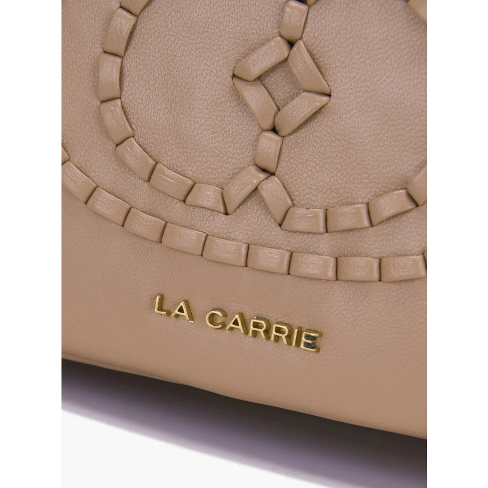 La Carrie Geweven Logo Triple Schoudertas Beige Dames