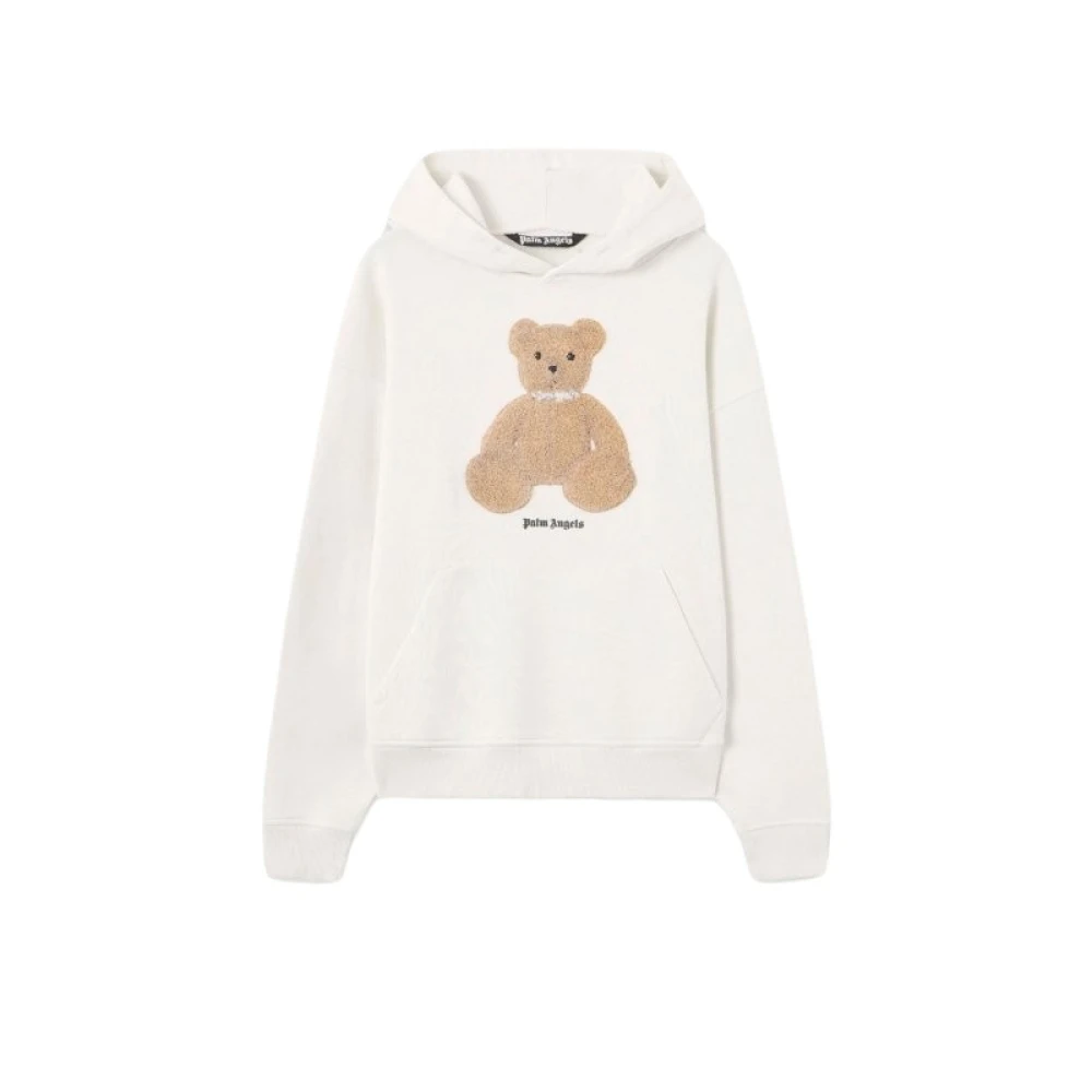 Palm Angels Men's White Bear Graphic Hoodie - Hoodies - M - Sweatshirts & Hoodies