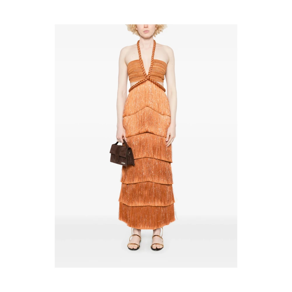 Patbo Oranje Mouwloze Cut-Out Jurk Orange Dames