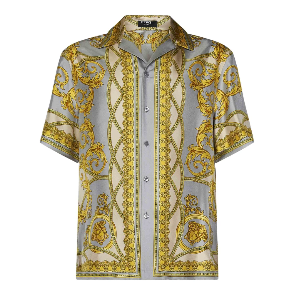 Versace La Coupe des Dieux Zijden Overhemd Multicolor Heren