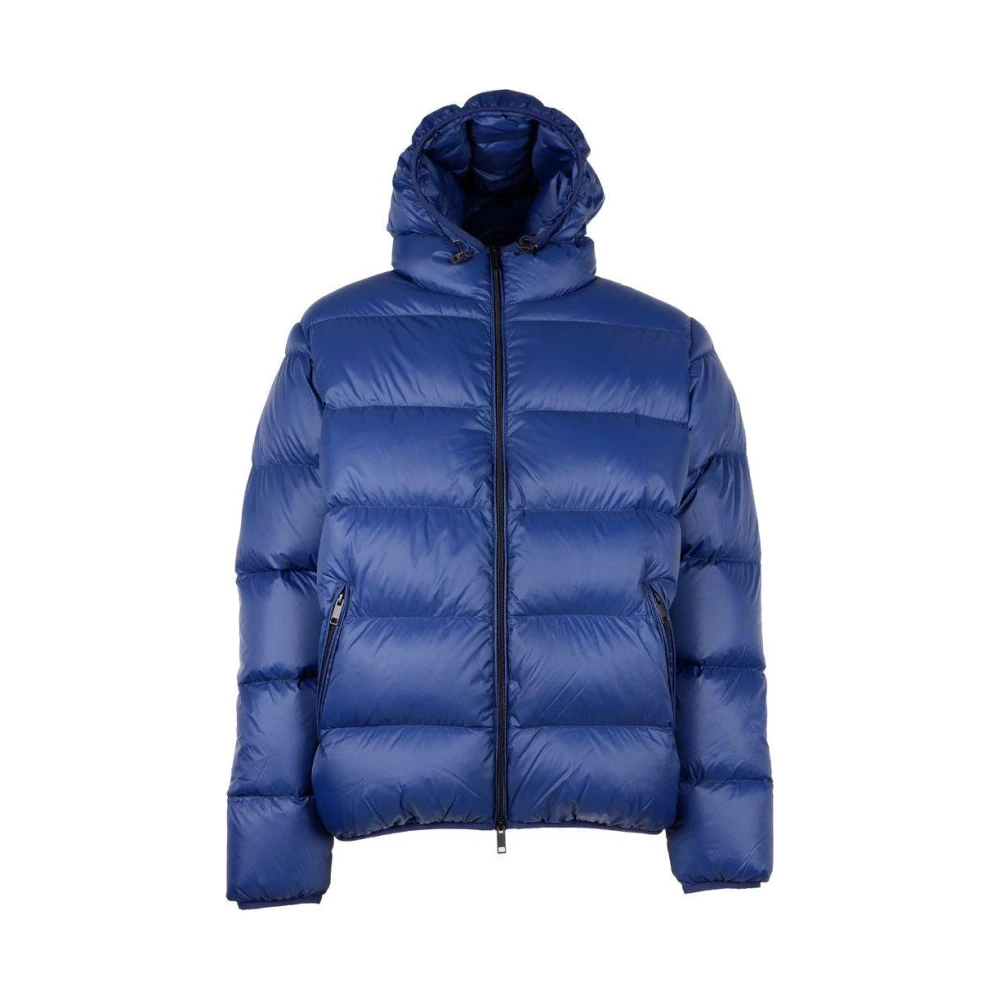 Centogrammi Nylon donsjack met capuchon Blue Heren