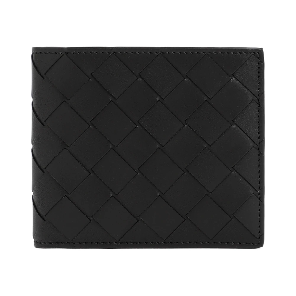 Bottega Veneta Zwarte Leren Billfold Portemonnee Black Heren