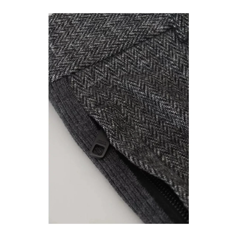 Dolce & Gabbana Zwarte Chevron Patroon Skinny Broek Black Heren