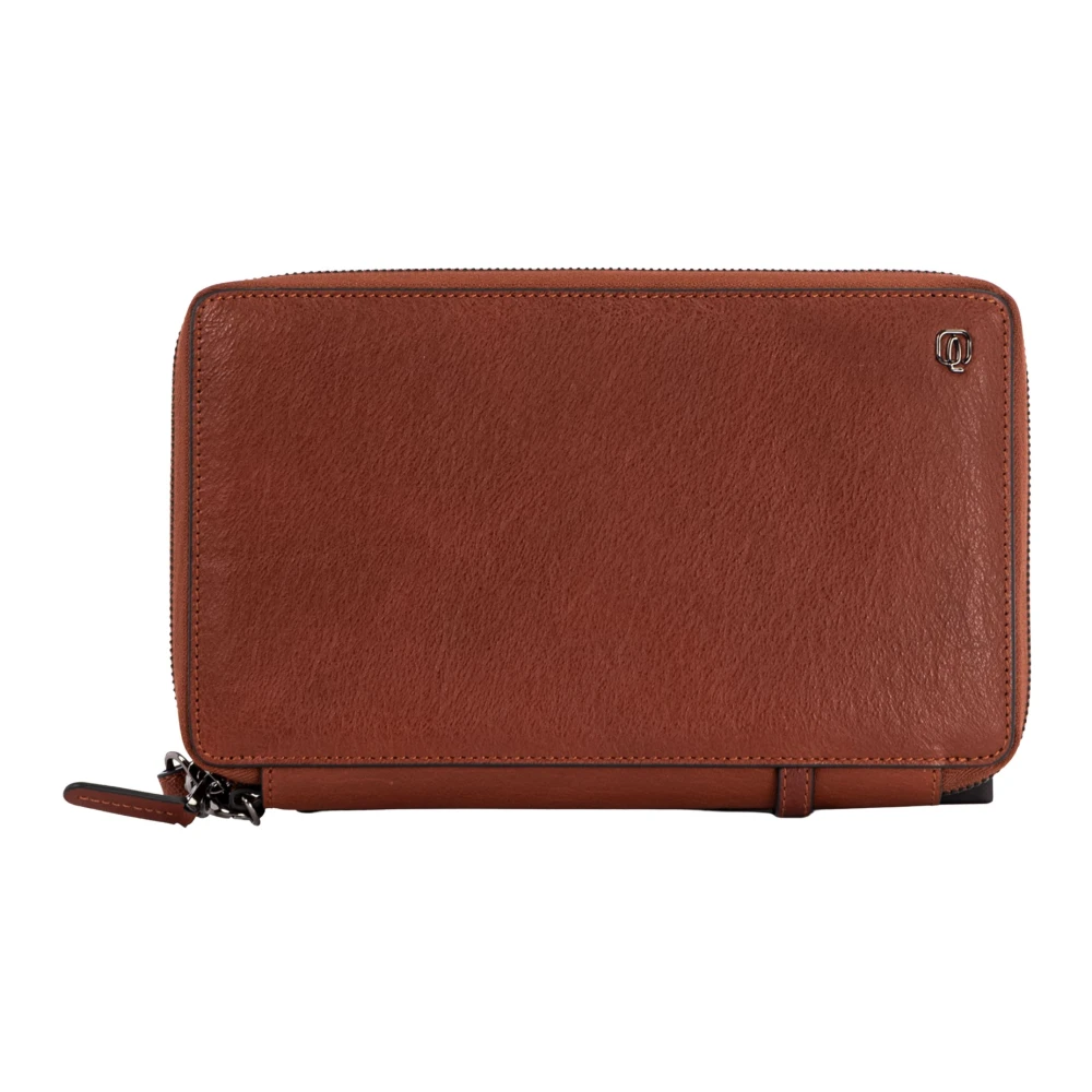 Piquadro Men's Brown Wallets & Cardholders, One Size, Rfid Wallet With Zipper Closure