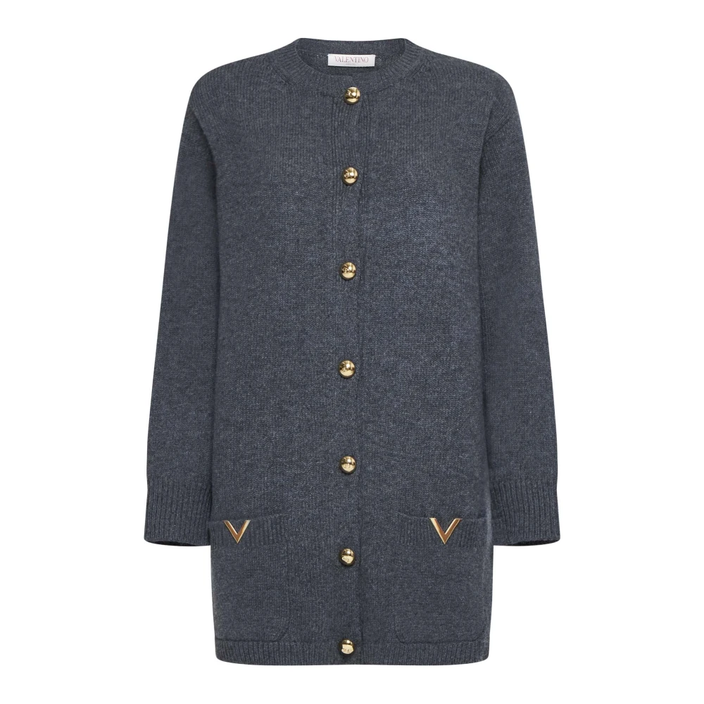 Valentino Elegant Cardigan Sweaters Gray Dames