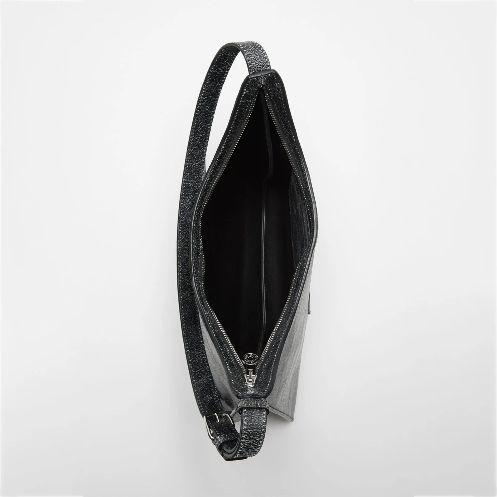 Acne Studios Zwarte leren schoudertas Black Dames