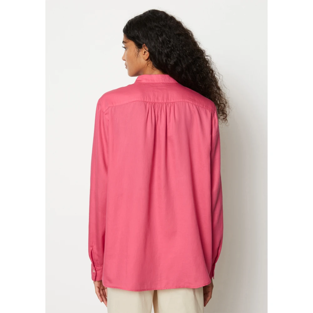 Marc O'Polo Blouse met opstaande kraag relaxed Pink Dames