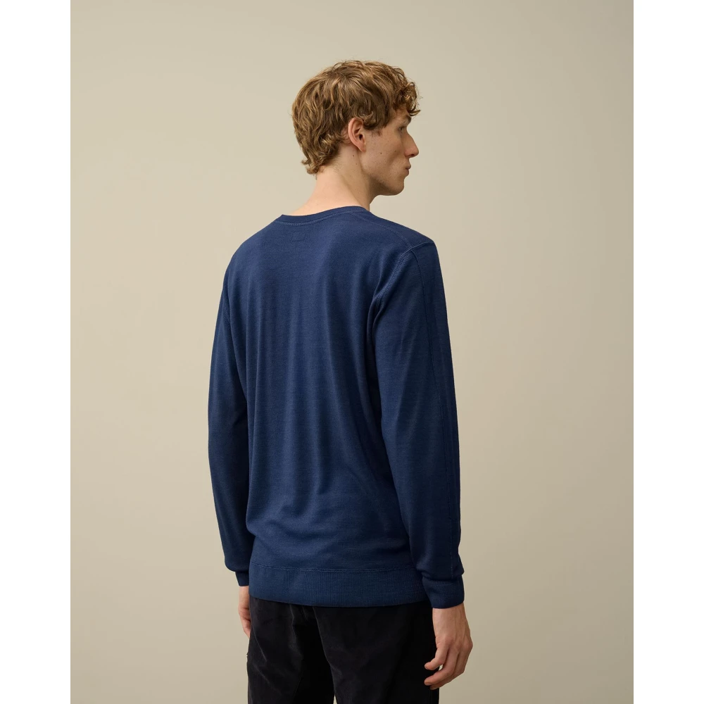 C.P. Company Blauwe Merinowollen Trui Blue Heren