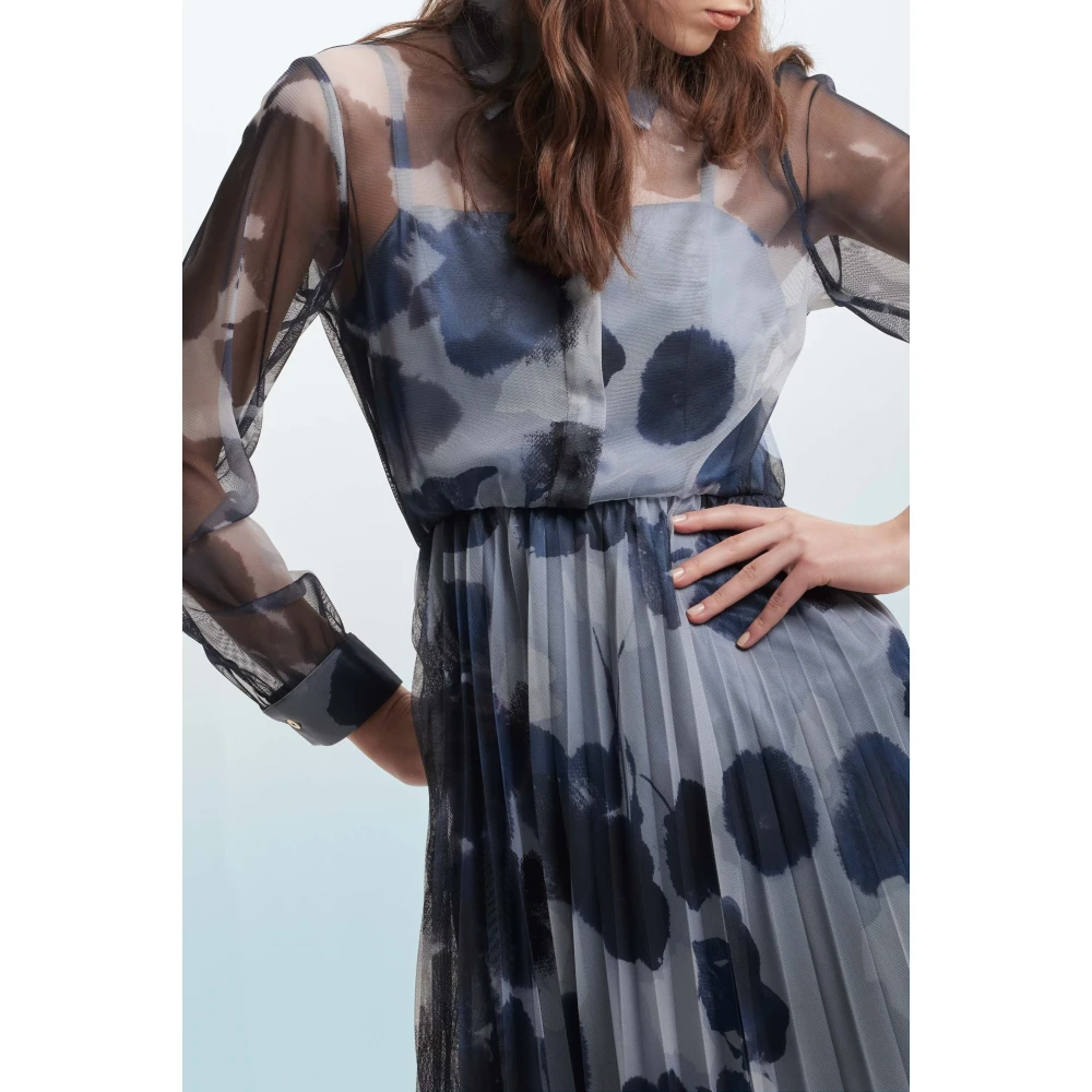 Kocca Blauwe Abstracte Gelaagde Jurk Blue Dames