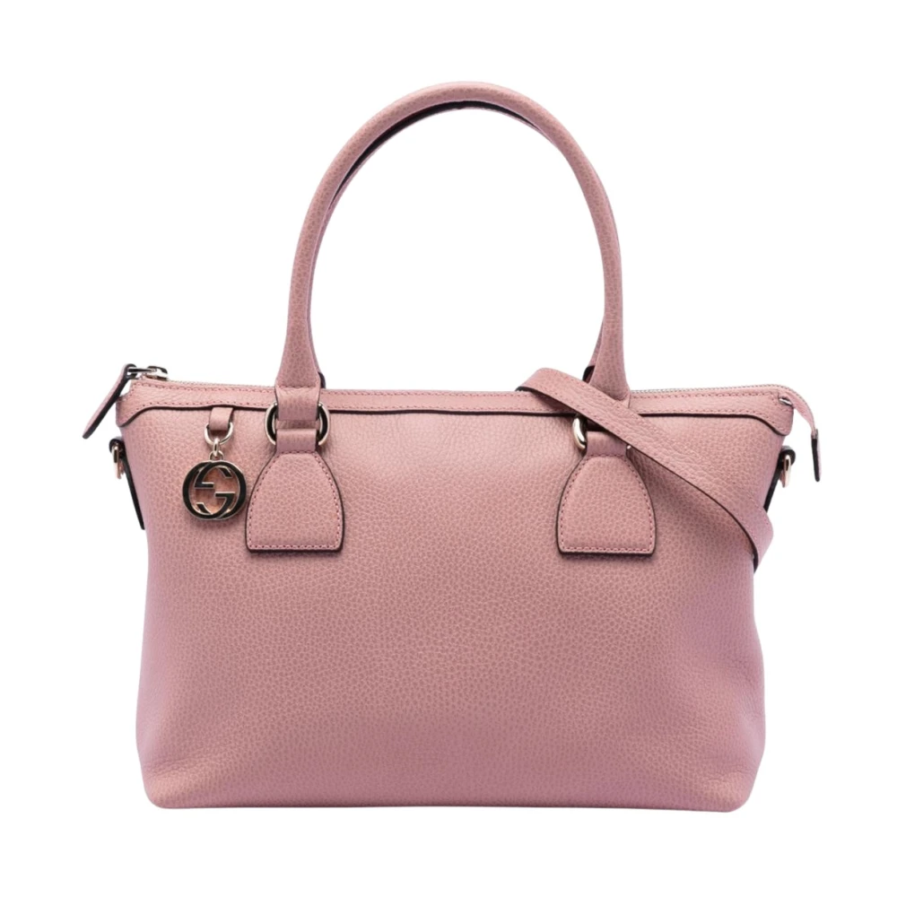 Gucci Vintage Women's Pink Pre-Owned Leather Satchel Bag