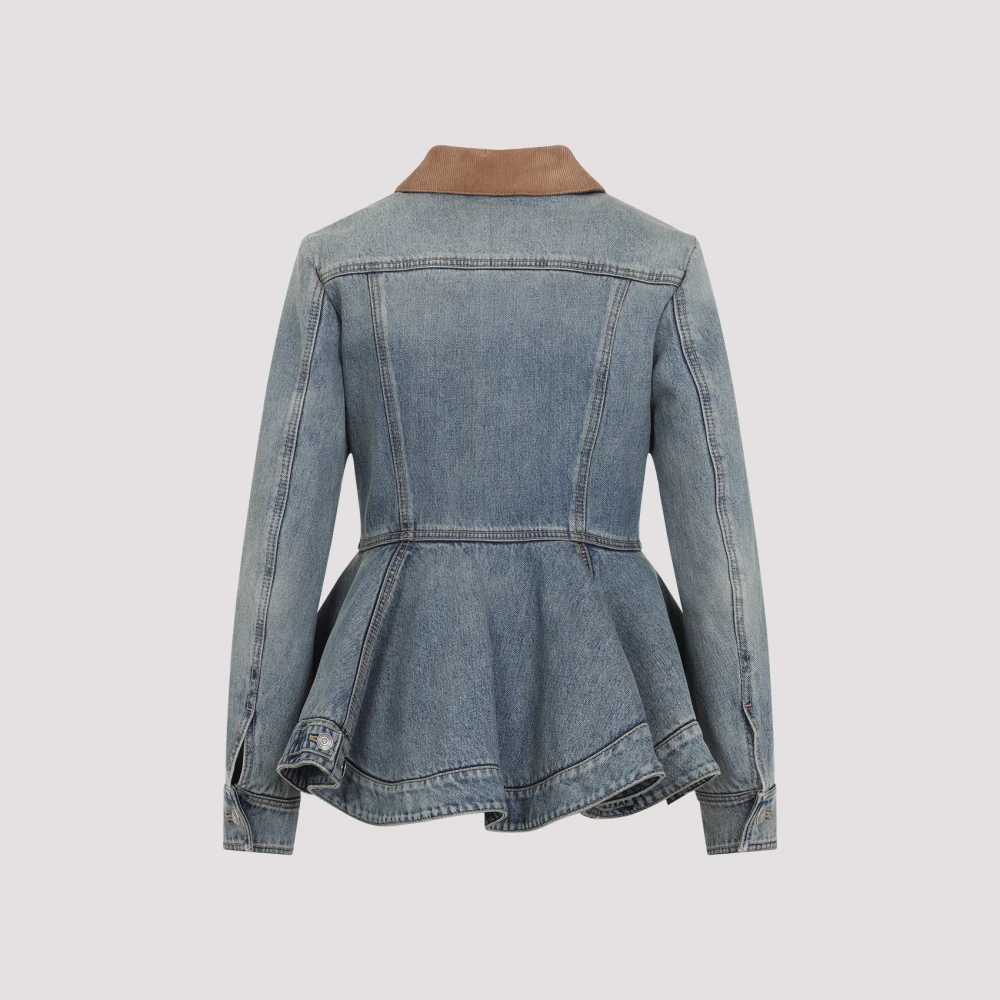 alexander mcqueen Blauwe Jas voor Modieuze Vrouwen Blue Dames