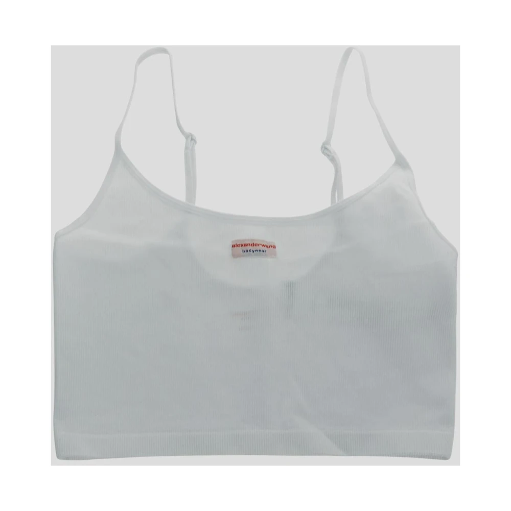 alexander wang Geribbelde Katoenen Cami Top White Dames