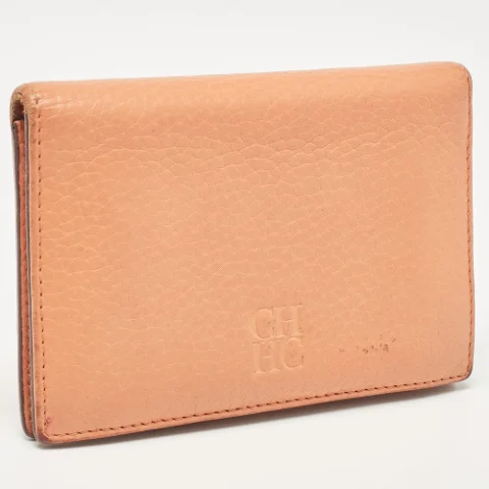 Carolina Herrera Pre-owned Leather wallets Orange Dames