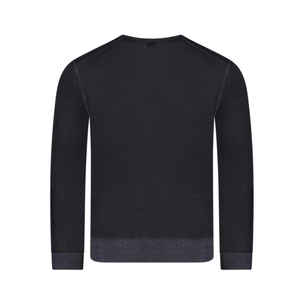 C.P. Company Blauwe Wol Pullover Logo Mouw Blue Heren