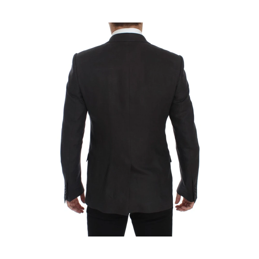 Dolce & Gabbana Elegante grijze linnen blazer en vest Gray Heren