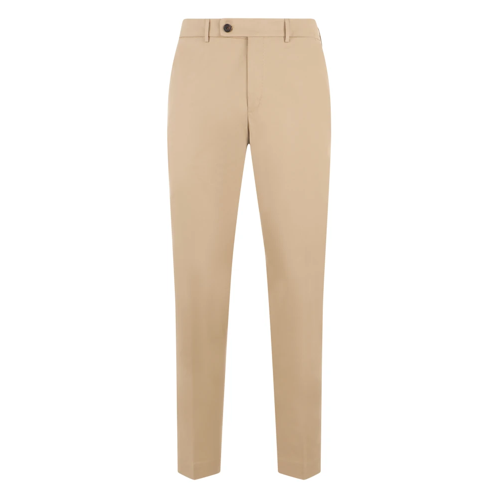 Slowear Men's Beige Slim Fit Cotton Trousers - Slim-Fit Trousers - Xl - Trousers